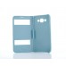 Samsung Galaxy E7 - Smart PU Flip with Window View Protective Phone Cover Case - Blue